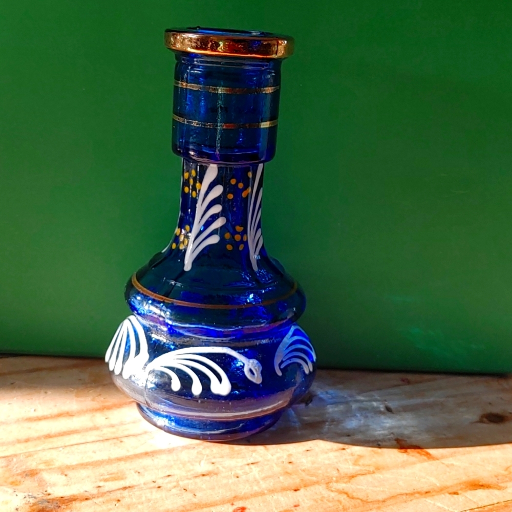 VINTAGE Cobalt Blue Grass Vase